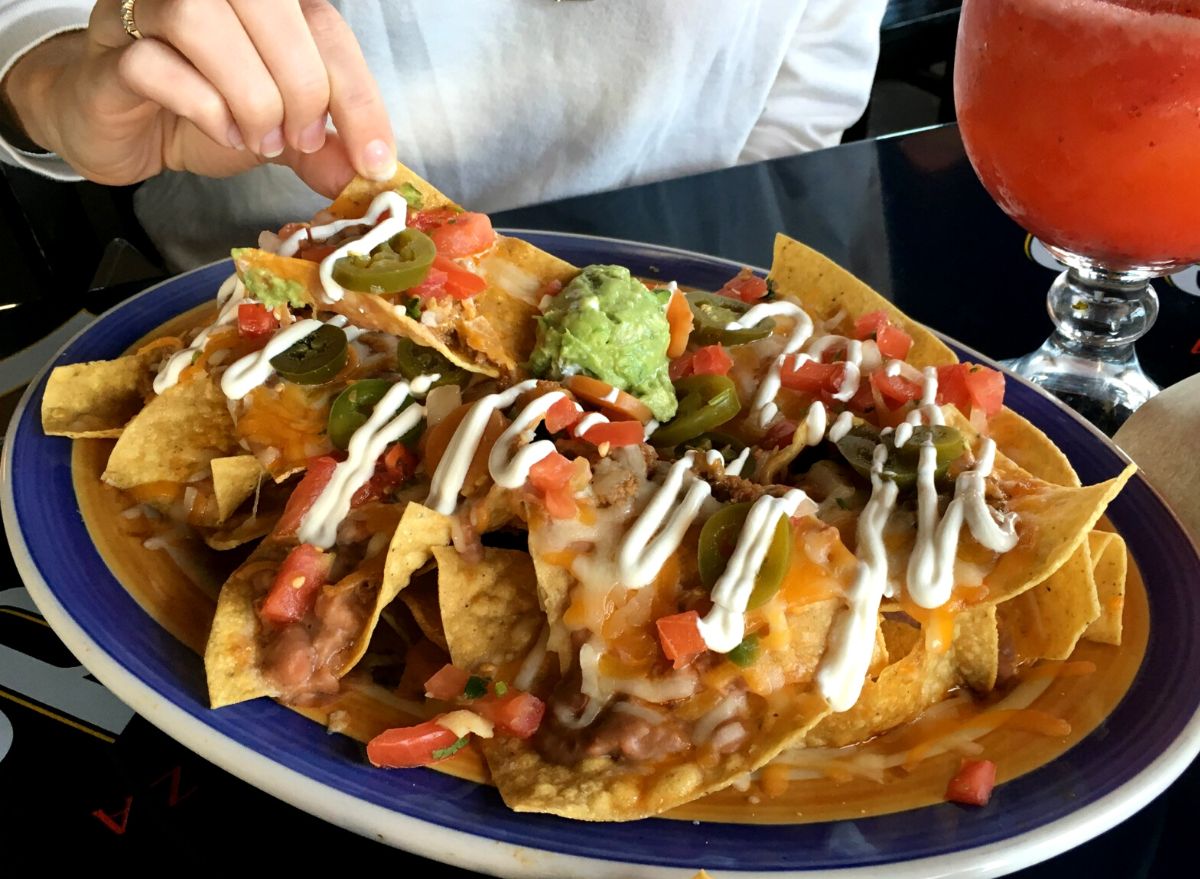 Stacked nachos on the border